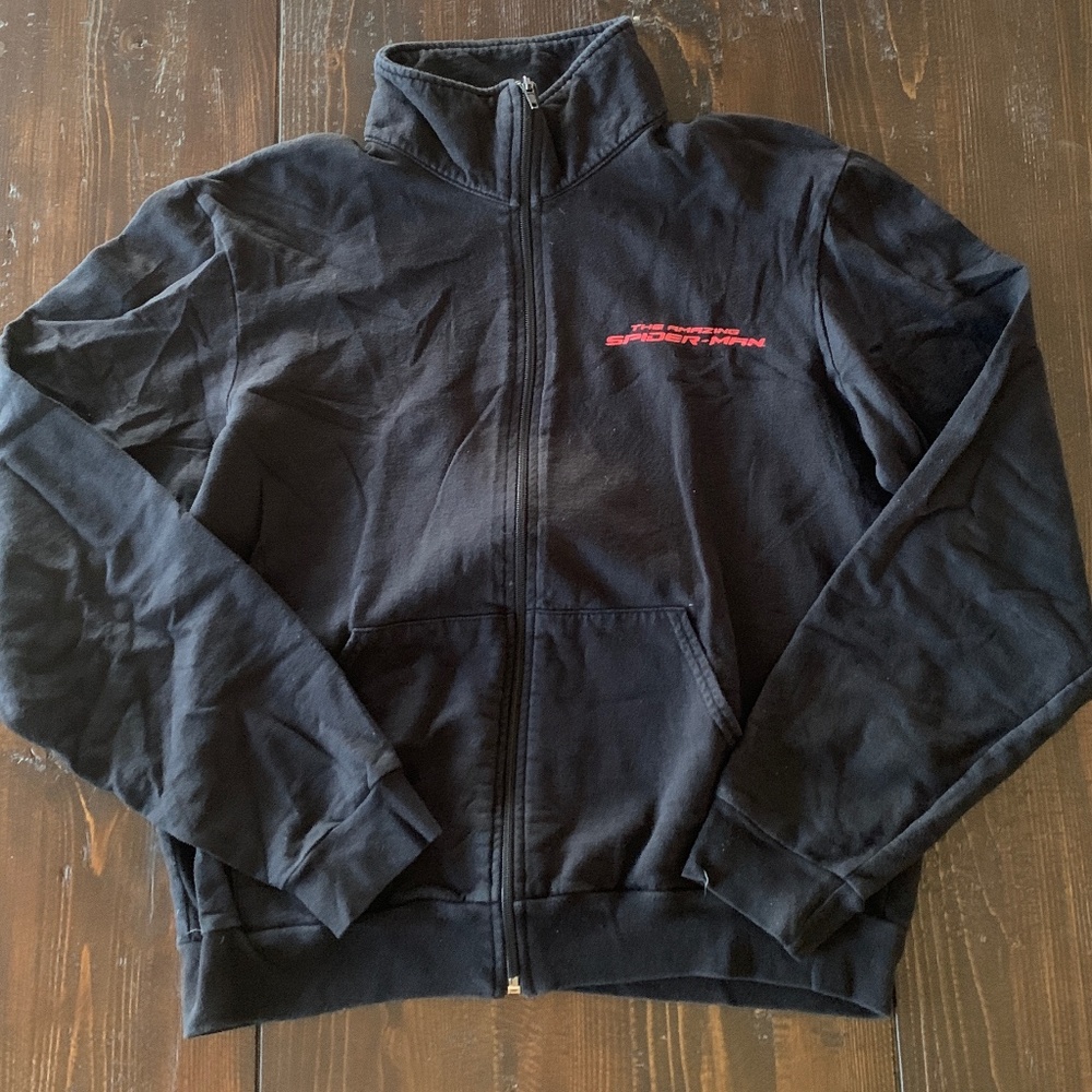 CALIFORNIA FLEECE BY AMERICAN APPAREL ● Limited Edition, Spiderman Black Zip-Up